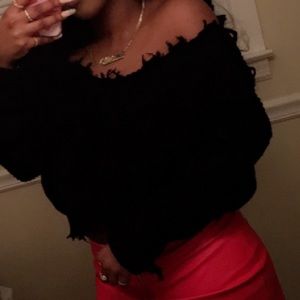 Distressed Off The Shoulder Sweater